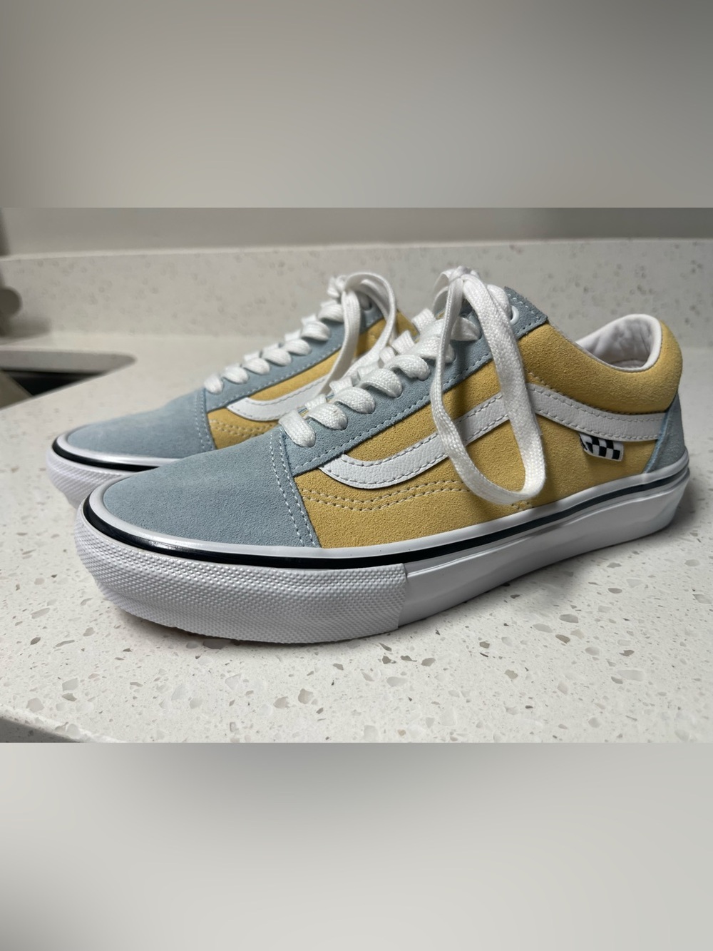 Vans suede sneakers Light Blue and Mustard Yellow